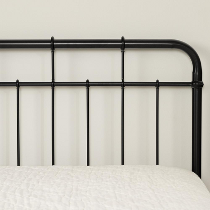 Fernley Complete Bed, Pure Black - Rustic Farmhouse Design, No Boxspring Required