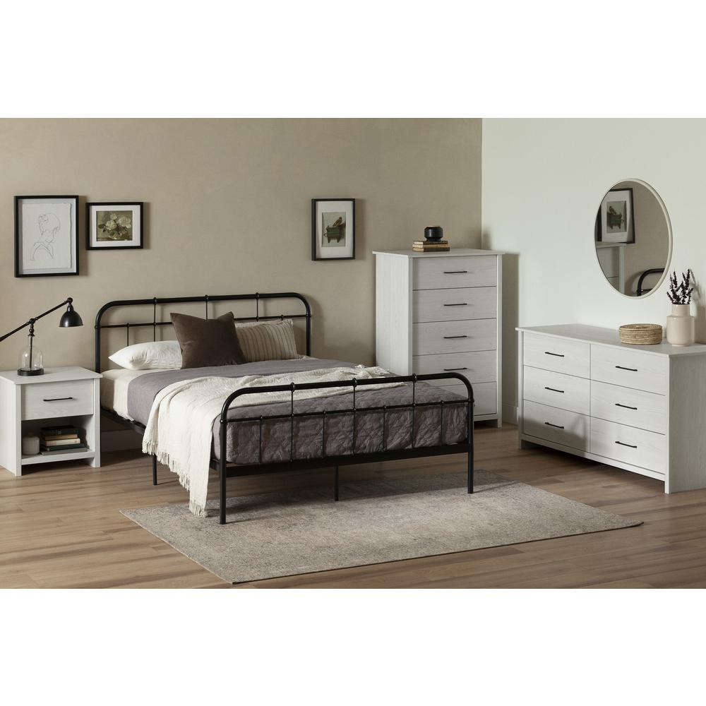 Fernley Complete Bed, Pure Black - Rustic Farmhouse Design