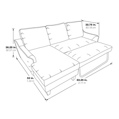 Lester Chaise Sofa - Convertible Sleeper Sectional | Comfortable and Stylish