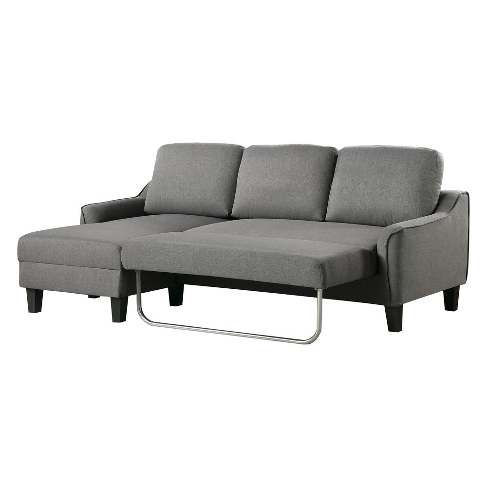 Lester Chaise Sofa - Convertible Twin Size Sleeper Sofa with Padded Arms and Plush Cushions