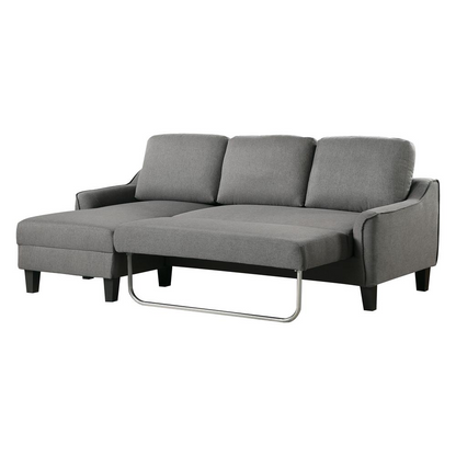 Lester Chaise Sofa - Convertible Twin Size Sleeper Sofa with Padded Arms and Plush Cushions