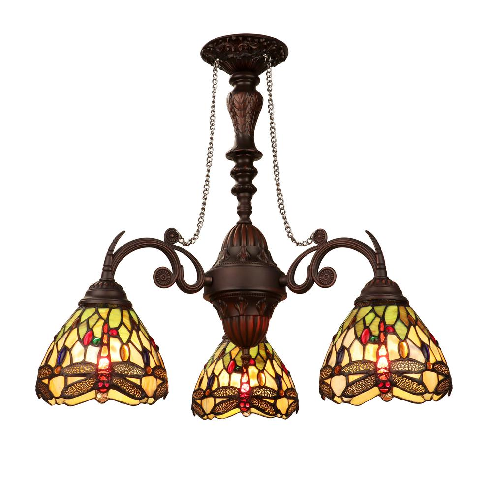 Anisoptera Purity 3-Light Antique Dark Bronze Finish Mini Chandelier 24" Wide - Elegant Dragonfly Design