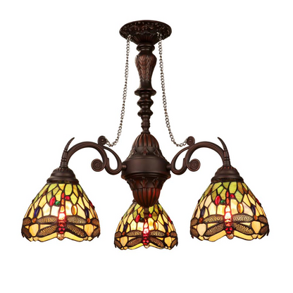 Anisoptera Purity 3-Light Antique Dark Bronze Finish Mini Chandelier 24" Wide - Elegant Dragonfly Design