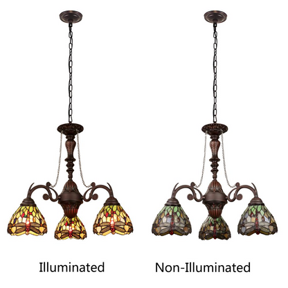 Anisoptera Purity 3-Light Antique Dark Bronze Finish Mini Chandelier 24" Wide - Elegant Dragonfly Design