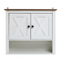 White Farmhouse 2-Door Bathroom Wall Cabinet | Vintage Style Storage