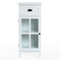 White MDF Wood Slim Bathroom Storage Cabinet and End Table