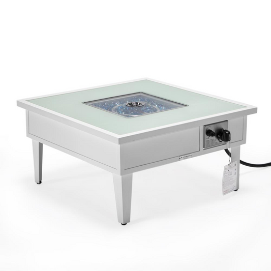 Walbrooke Modern Aluminum Propane Outdoor Square Fire Pit Table