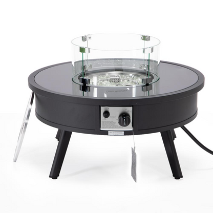 Walbrooke Modern Aluminum Propane Outdoor Round Fire Pit Table