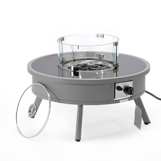 Walbrooke Modern Aluminum Propane Outdoor Round Fire Pit Table