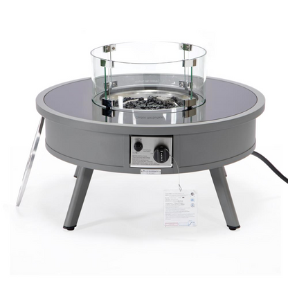 Walbrooke Modern Aluminum Propane Outdoor Round Fire Pit Table