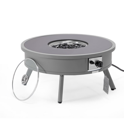 Walbrooke Modern Aluminum Propane Outdoor Round Fire Pit Table