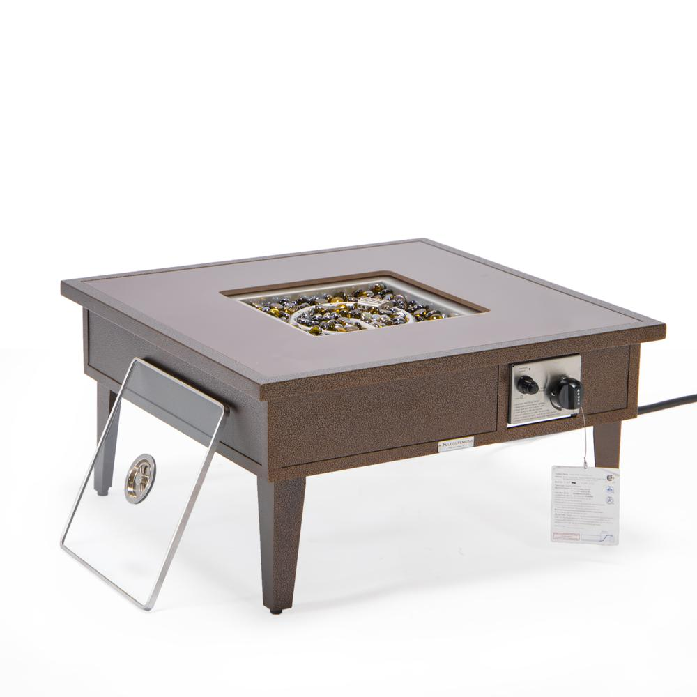 Walbrooke Modern Aluminum Propane Outdoor Square Fire Pit Table