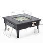 Walbrooke Modern Aluminum Propane Outdoor Square Fire Pit Table