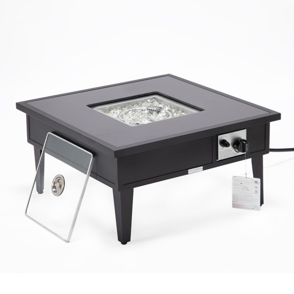 Walbrooke Modern Aluminum Propane Outdoor Square Fire Pit Table