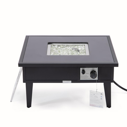 Walbrooke Modern Aluminum Propane Outdoor Square Fire Pit Table