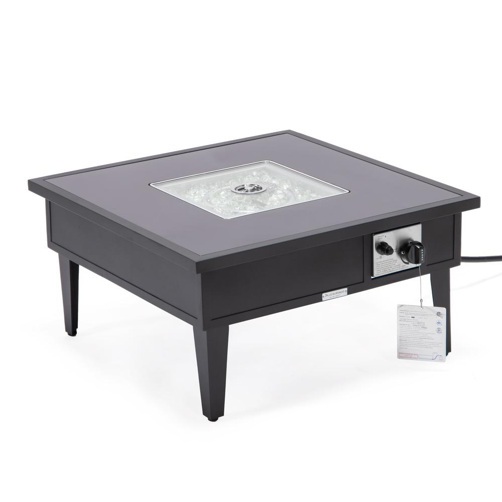 Walbrooke Modern Aluminum Propane Outdoor Square Fire Pit Table