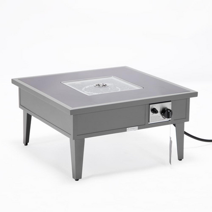 Outdoor Patio Aluminum Square Fire Pit Side Table