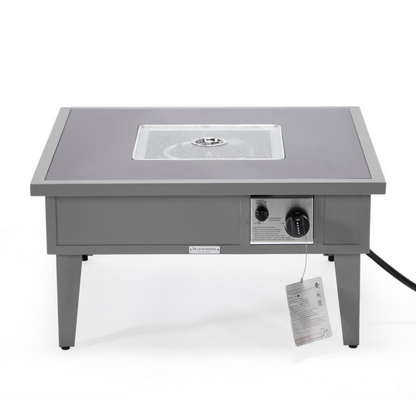 Outdoor Patio Aluminum Square Fire Pit Side Table