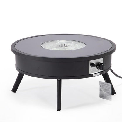 Walbrooke Modern Aluminum Propane Outdoor Round Fire Pit Table