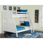 Easton White Bunk Bed – Twin Over Full, Sturdy Design with 13-Piece Slats