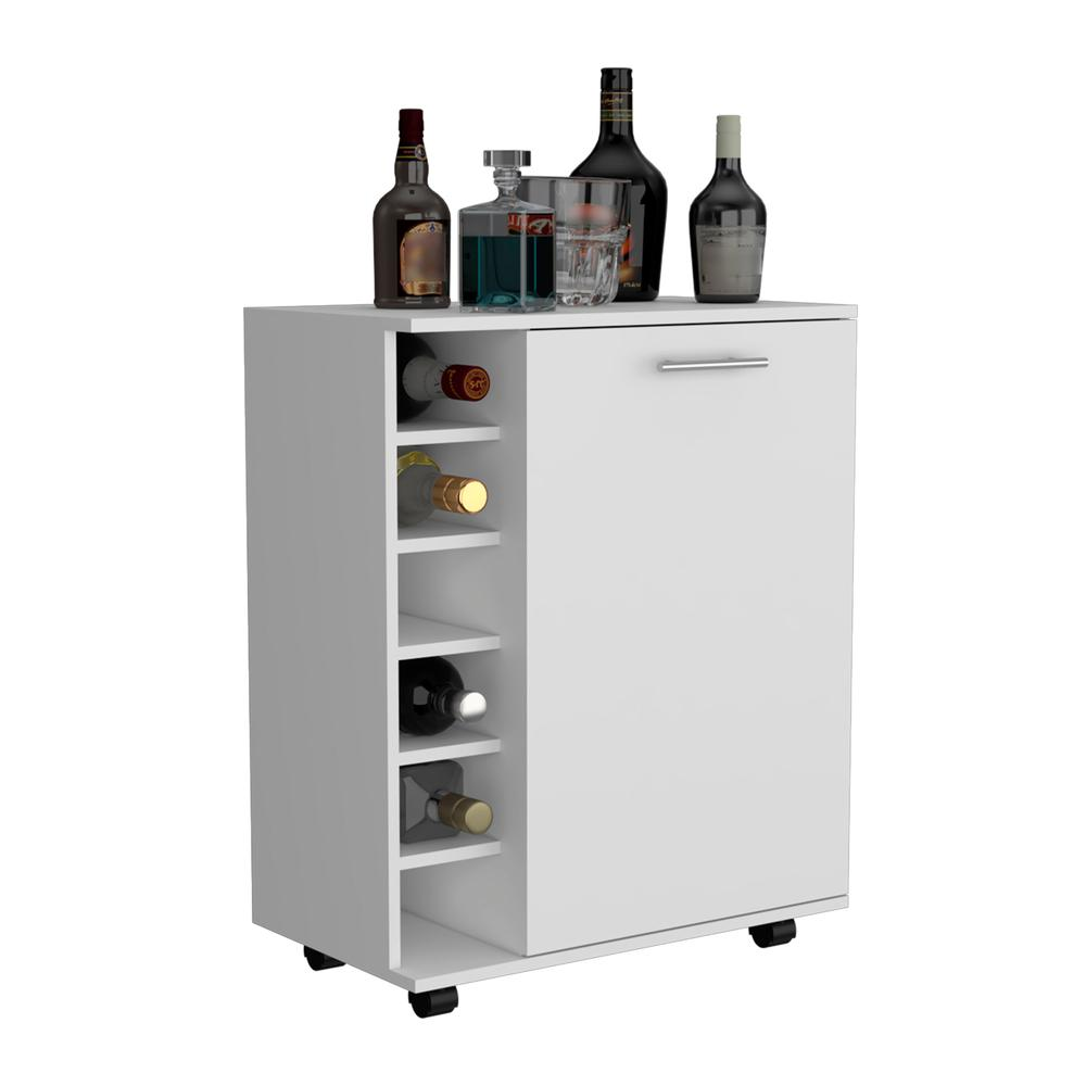 Sleek Mobile Bar Cart with Built-in Bottle Storage | Perfect for Entertaining