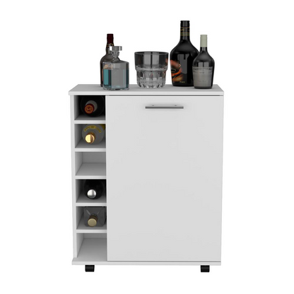 Sleek Mobile Bar Cart with Built-in Bottle Storage | Perfect for Entertaining