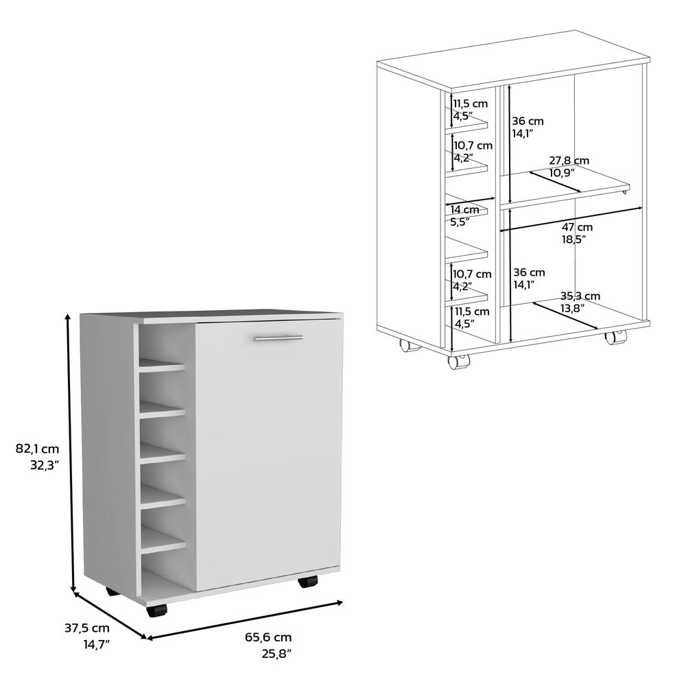 Sleek Mobile Bar Cart with Built-in Bottle Storage | Perfect for Entertaining