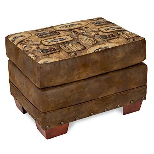 River Bend Ottoman - Rustic Fishing-Inspired Design for Your Home