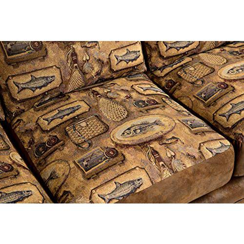 River Bend Ottoman - Rustic Fishing-Inspired Design for Your Home