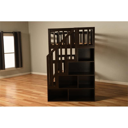 Kelcie Twin-Twin Bunk Bed Dark Chocolate - Sturdy Hardwood Construction