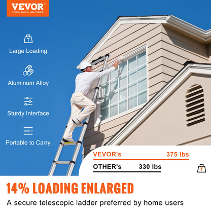 VEVOR Telescoping Ladder Aluminum Extension Step 10.5 ft Multi-purpose Portable