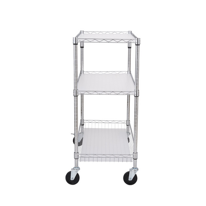 VEVOR 3-Tier Utility Cart Rolling Cart on Wheels 35"x18"x35.5" 661 LBS 6 Hooks