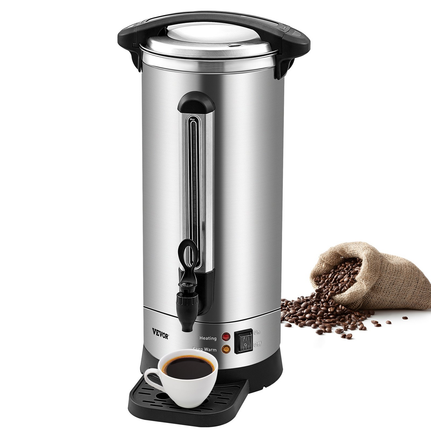 VEVOR 110 Cup Commercial Coffee Urn – Fast Brew Stainless Steel Dispenser