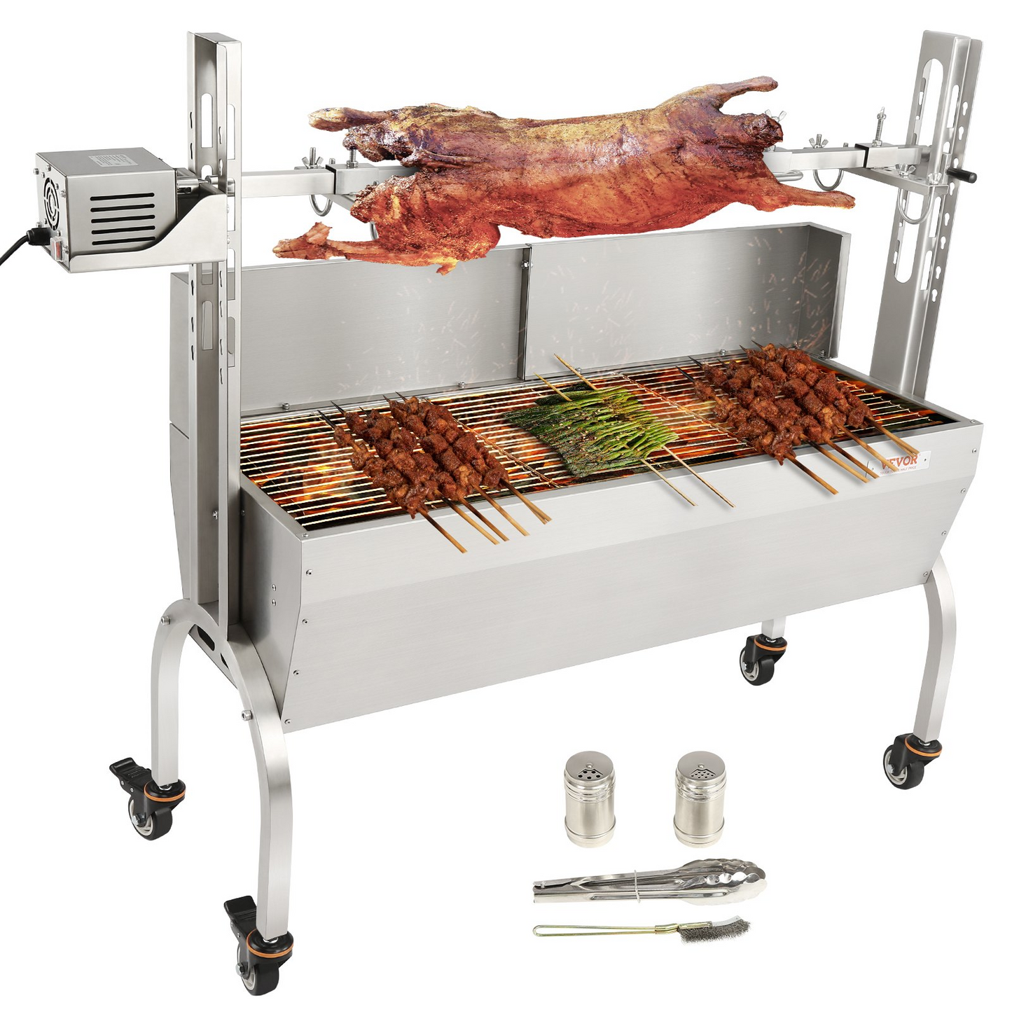 VEVOR Roaster Spit Rotisserie BBQ Grill Pig Lamb Chicken Roaster 50W 132LBS