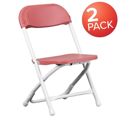 Sturdy & Kid-Friendly Burgundy Plastic Folding Chairs - Perfect for Play & Learn Environments!