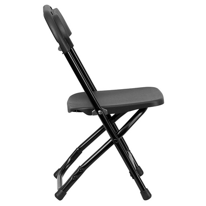 Pack of 2 Versatile Black Plastic Folding Chairs for Kids - Ideal for Learning and Play!