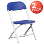 Set of 2 Bright Blue Plastic Folding Chairs for Kids - Fun Learning and Play Spaces