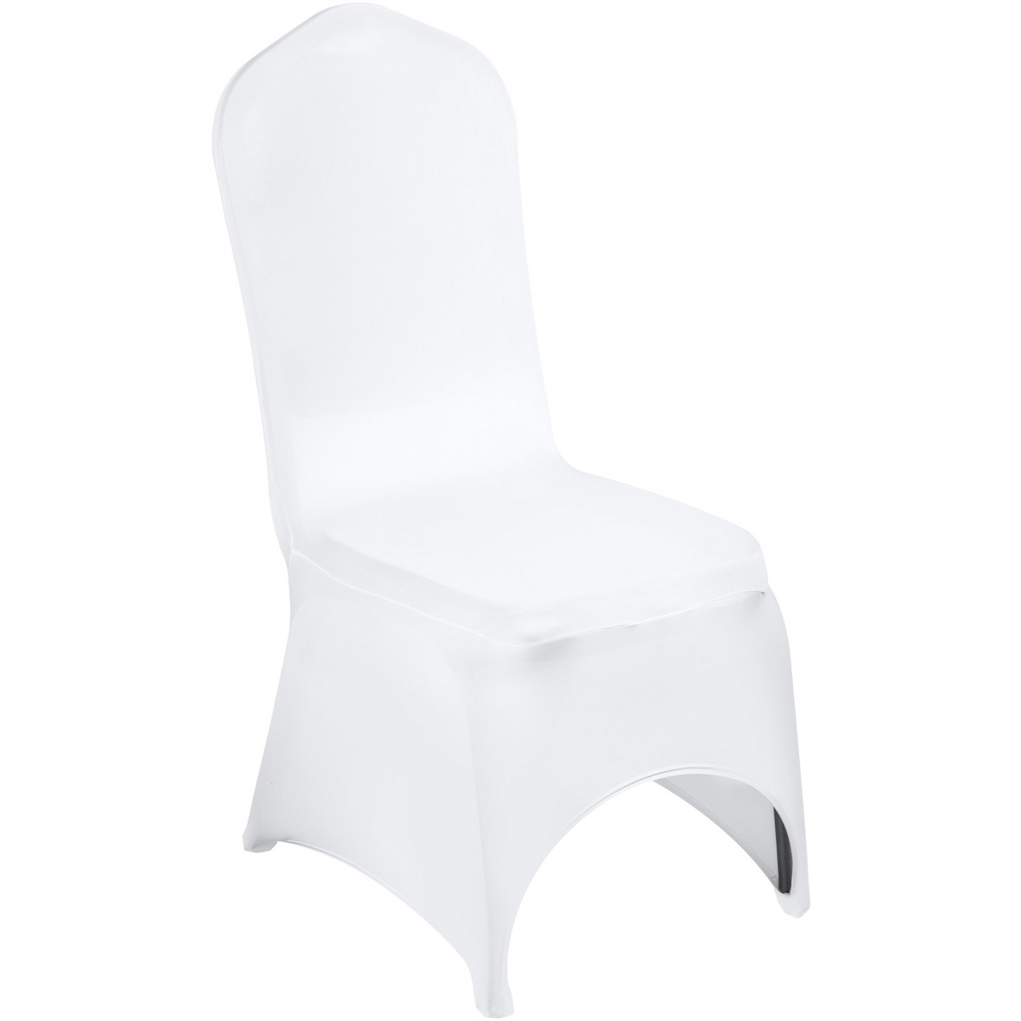 VEVOR Stretch Spandex Folding Chair Covers, Universal Fitted Arched Front Cover, Removable Washable Protective Slipcovers, for Wedding, Holiday, Banquet, Party, Celebration, Dining (100PCS White)