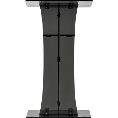 VEVOR Acrylic Pulpit, 47" Tall, Clear Podium Stand w/Wide Reading Surface & Storage Shelf, Floor-Standing Plexiglass Lectern for Church Office School, Black