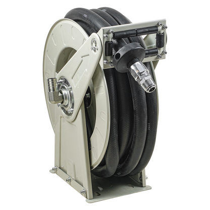 VEVOR Fuel Hose Reel, 3/4" x 66', Extra Long Retractable Diesel Hose Reel, Heavy-Duty Carbon Steel Construction with Automatic Fuel Nozzle, NBR Rubber Hose for Aircraft Ship Vehicle Tank Truck, 300PSI