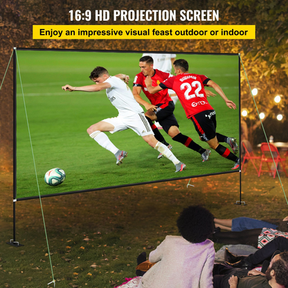 VEVOR 150-Inch Portable Projector Screen with Stand, Easy Assembly, Foldable