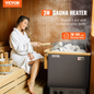 VEVOR Sauna Heater, 3KW 220V Electric Sauna Stove, Steam Bath Sauna Heater with Built-In Controls, 3h Timer and Adjustable Temp for Max. 70-141 Cubic Feet, Home Hotel Spa Shower Use, FCC Certification