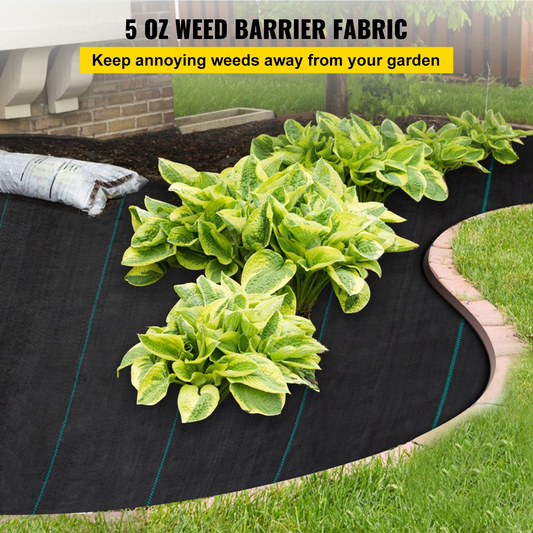 VEVOR 5x250 ft Premium Weed Barrier Fabric - Heavy Duty Landscape Ground Cover