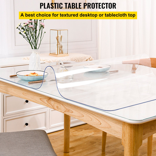 VEVOR Clear Table Cover 24"x60", 1.5mm Thick PVC Protector, Waterproof