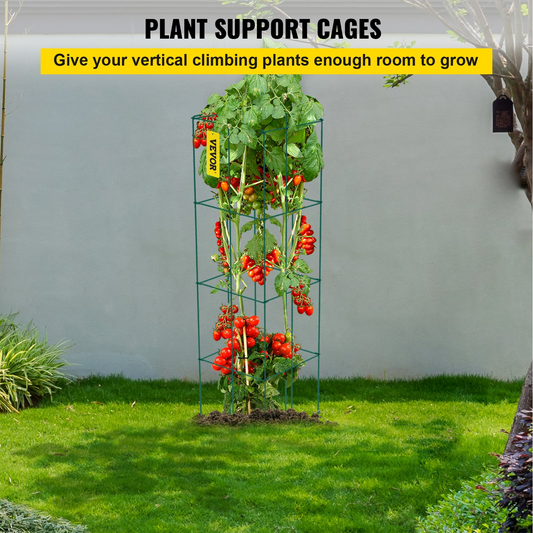 VEVOR 6-Pack Tomato Cages, 14.6"x39.4", PVC-Coated Steel Plant Support