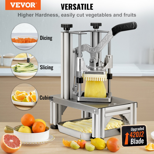 VEVOR Commercial Vegetable Dicer Vegetable Chopper 4 Blades French Fry Cutter