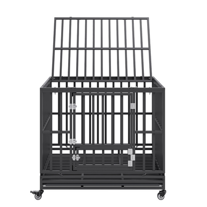 VEVOR 42" Heavy Duty Dog Crate with Wheels & Tray