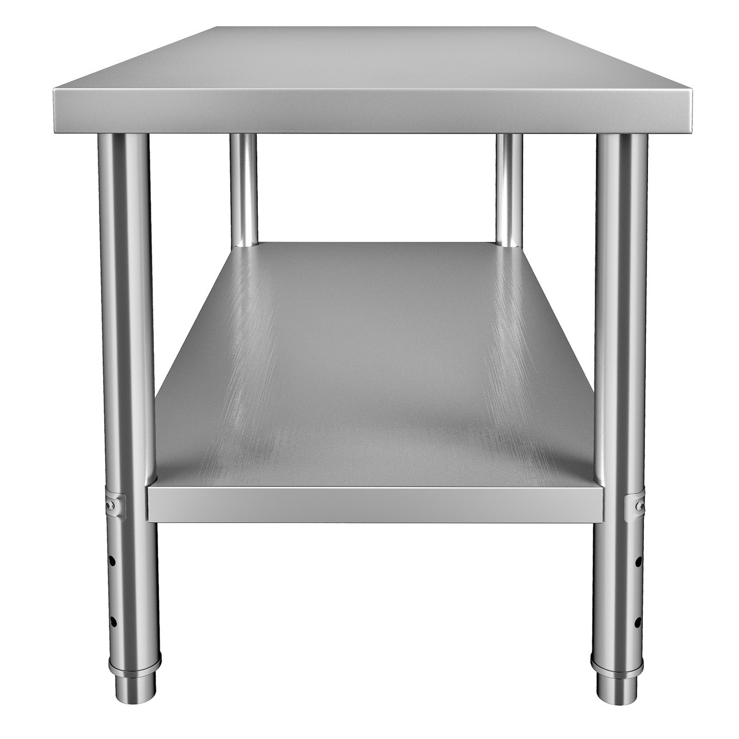 VEVOR Stainless Steel Prep Table, 48 x 30 x 34 Inch, 550lbs Load Capacity Heavy Duty Metal Worktable with Adjustable Undershelf, Commercial Workstation for Kitchen Restaurant Garage Backyard