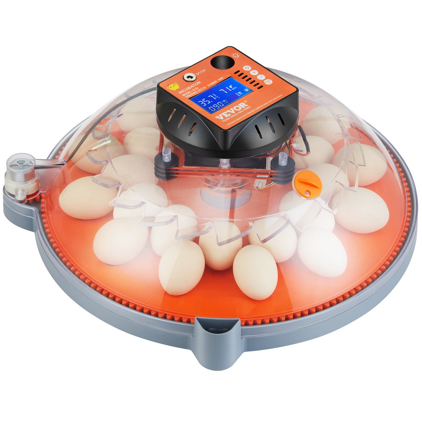 VEVOR Egg Incubator, Incubators for Hatching Eggs, Automatic Egg Turner with Temperature and Humidity Control, 24 Eggs Poultry Hatcher with ABS Transparent Shell for Chicken, Duck, Quail