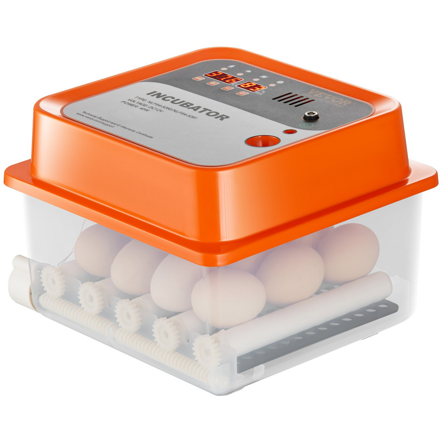 VEVOR Egg Incubator, Incubators for Hatching Eggs, Automatic Egg Turner with with Temperature and Humidity Control, 12 Eggs Poultry Hatcher with ABS Transparent Shell for Chicken, Duck, Quail